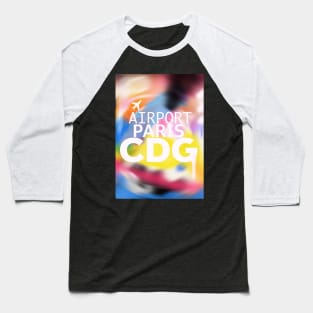 Airport code CDG Paris street area Baseball T-Shirt